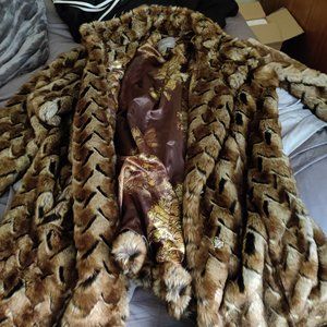 Dennis By Dennis Basso Platinum 3x Brown Faux Fur Coat